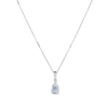 Birthstone Teardrop Pendant Necklace with Created Aquamarine and 0.05tw of Laboratory-Grown Diamonds in Sterling Silver and Platinum Pendants Bevilles 