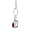 Birthstone Teardrop Pendant Necklace with Created Ruby and 0.05tw of Laboratory-Grown Diamonds in Sterling Silver and Platinum Pendants Bevilles 