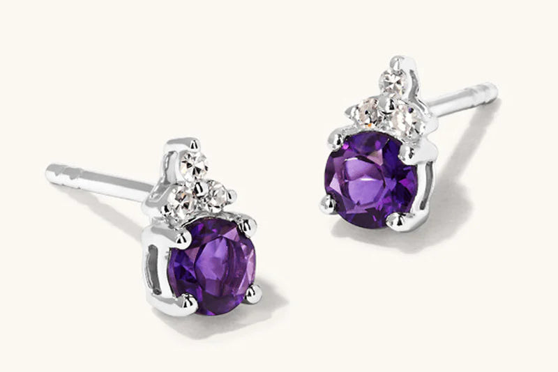 purple amethyst earrings coloured gemstones