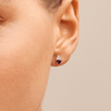 Birthstone Teardrop Stud Earrings with Natural Amethyst and 0.05tw of Laboratory-Grown Diamonds in Sterling Silver and Platinum Earrings Bevilles 