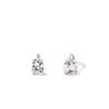 Birthstone Teardrop Stud Earrings with Created White Sapphire and 0.05tw of Laboratory-Grown Diamonds in Sterling Silver and Platinum Earrings Bevilles 