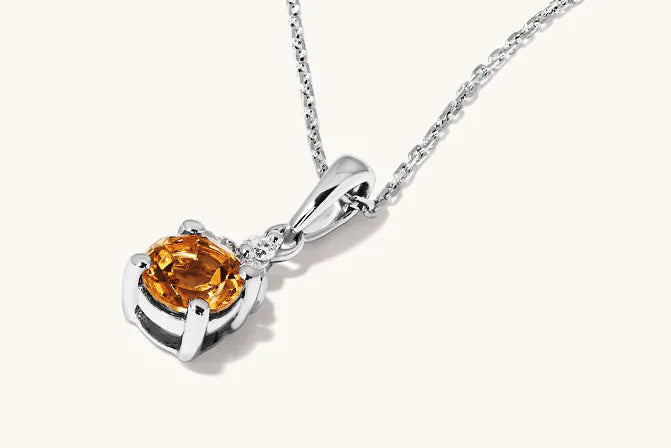 yellow citrine necklace