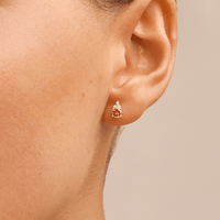 Birthstone Teardrop Stud Earrings with Natural Citrine and 0.05tw of Laboratory-Grown Diamonds in Sterling Silver and Platinum Earrings Bevilles 