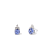 Birthstone Teardrop Stud Earrings with Created Tanzanite and 0.05tw of Laboratory-Grown Diamonds in Sterling Silver and Platinum Earrings Bevilles 
