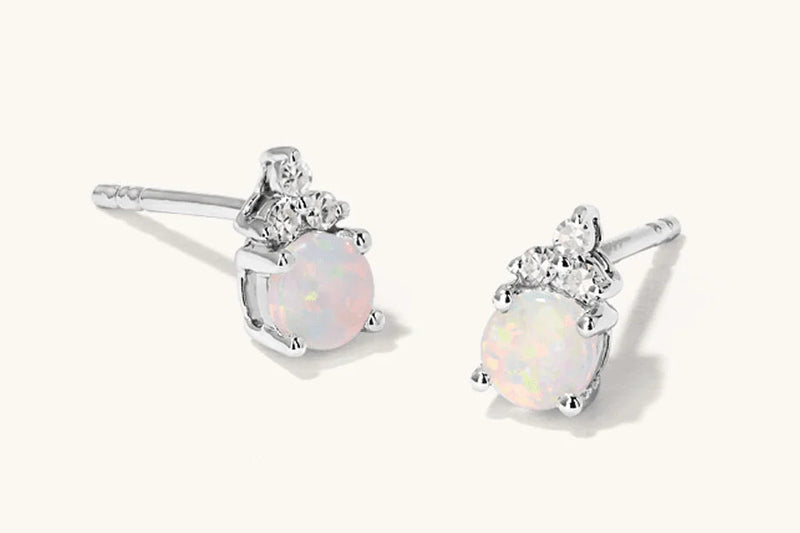 white gemstone earrings