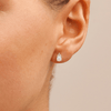 Birthstone Teardrop Stud Earrings with Created Opal and 0.05tw of Laboratory-Grown Diamonds in Sterling Silver and Platinum Earrings Bevilles 