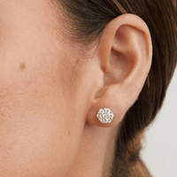 Cluster Stud Earrings with 1.00tw of Laboratory-Grown Diamonds in Sterling Silver and Platinum Earrings Bevilles 