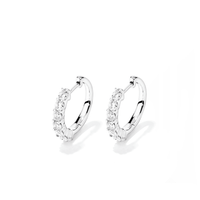 Claw Set Hoop Earrings with 1.00tw of Laboratory-Grown Diamonds in Sterling Silver and Platinum Earrings Bevilles 