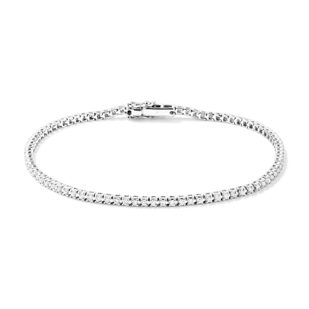18.5cm Tennis Bracelet with 1.00tw of Laboratory-Grown Diamonds in Sterling Silver and Platinum Bracelets Bevilles 
