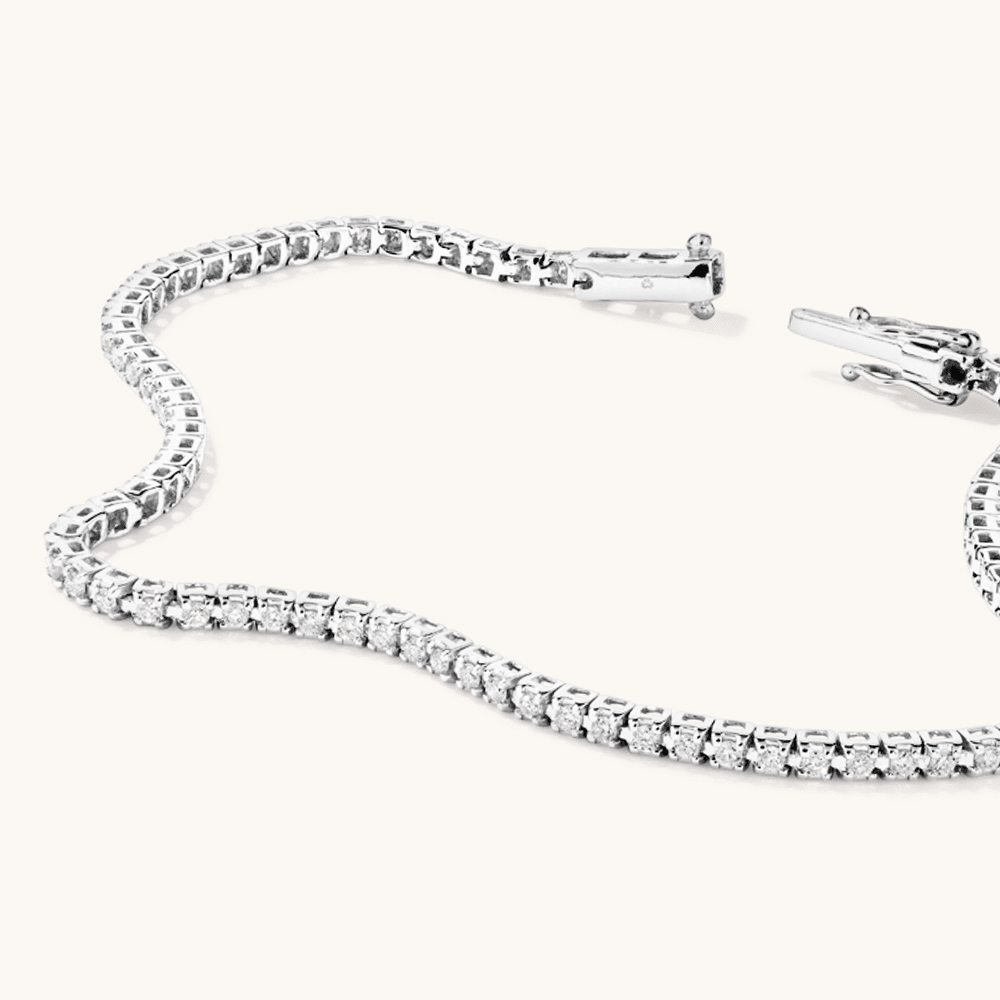 18.5cm Tennis Bracelet with 1.00tw of Laboratory-Grown Diamonds in Sterling Silver and Platinum Bracelets Bevilles 