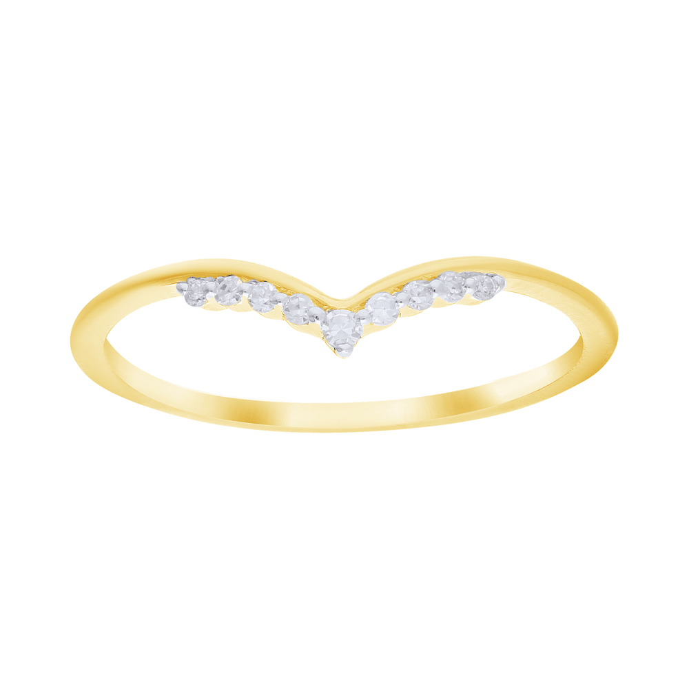 Contour Ring with 0.05tw of Laboratory-Grown Diamonds in 9kt Yellow Gold Rings Bevilles 
