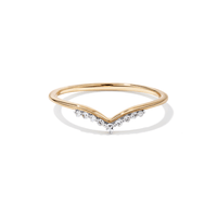 Contour Ring with 0.05tw of Laboratory-Grown Diamonds in 9kt Yellow Gold Rings Bevilles 