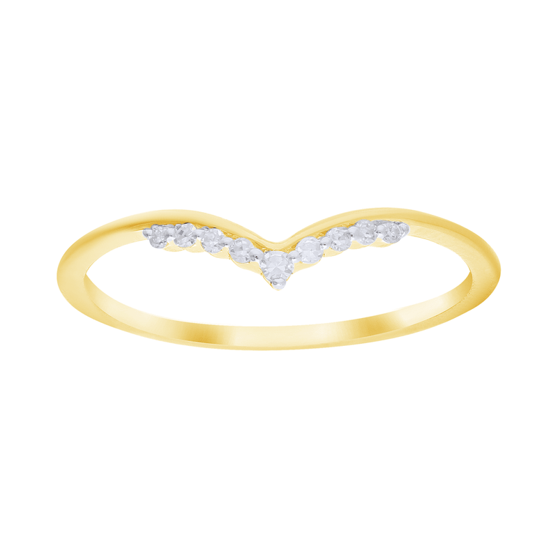 Contour Ring with 0.05tw of Laboratory-Grown Diamonds in 9kt Yellow Gold Rings Bevilles 
