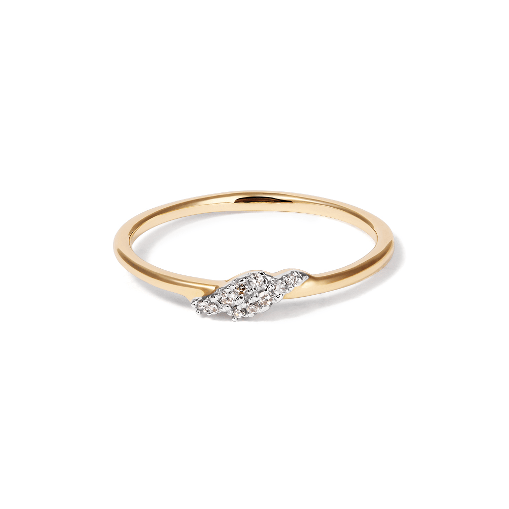Two Row Twist Ring with 0.03tw of Laboratory-Grown Diamonds in 9kt Yellow Gold Rings Bevilles 