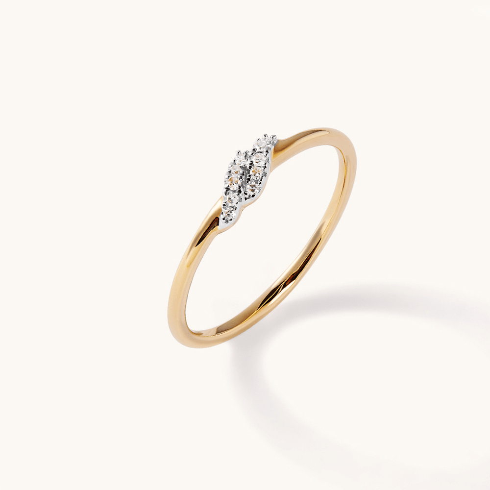 Two Row Twist Ring with 0.03tw of Laboratory-Grown Diamonds in 9kt Yellow Gold Rings Bevilles 
