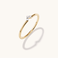 Three Stone Contour Ring with 0.02tw of Laboratory-Grown Diamonds in 9kt Yellow Gold Rings Bevilles 
