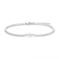 20cm Initial A Cubic Zirconia Tennis Bracelet in Sterling Silver Bracelets Bevilles 