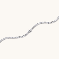 20cm Initial A Cubic Zirconia Tennis Bracelet in Sterling Silver Bracelets Bevilles 