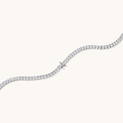 20cm Initial A Cubic Zirconia Tennis Bracelet in Sterling Silver Bracelets Bevilles 