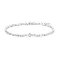 20cm Initial B Cubic Zirconia Tennis Bracelet in Sterling Silver Bracelets Bevilles 