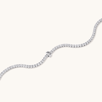 20cm Initial B Cubic Zirconia Tennis Bracelet in Sterling Silver Bracelets Bevilles 