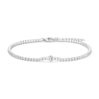 20cm Initial C Cubic Zirconia Tennis Bracelet in Sterling Silver Bracelets Bevilles 