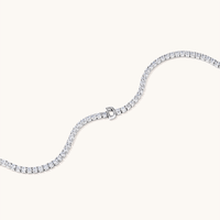 20cm Initial D Cubic Zirconia Tennis Bracelet in Sterling Silver Bracelets Bevilles 