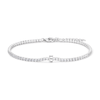 20cm Initial E Cubic Zirconia Tennis Bracelet in Sterling Silver Bracelets Bevilles 