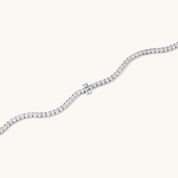 20cm Initial E Cubic Zirconia Tennis Bracelet in Sterling Silver Bracelets Bevilles 