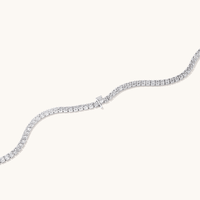 20cm Initial F Cubic Zirconia Tennis Bracelet in Sterling Silver Bracelets Bevilles 