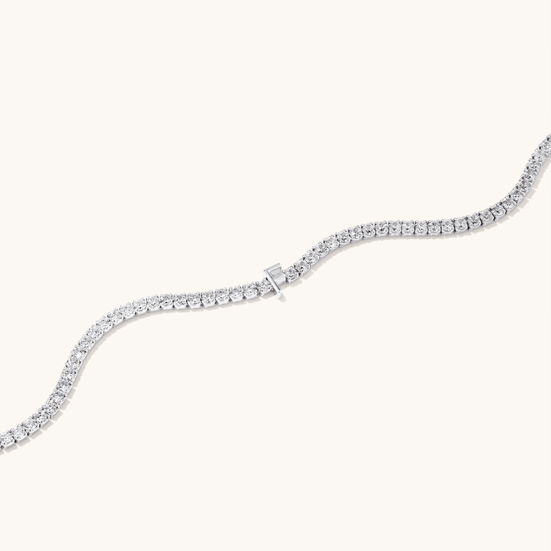 20cm Initial F Cubic Zirconia Tennis Bracelet in Sterling Silver Bracelets Bevilles 