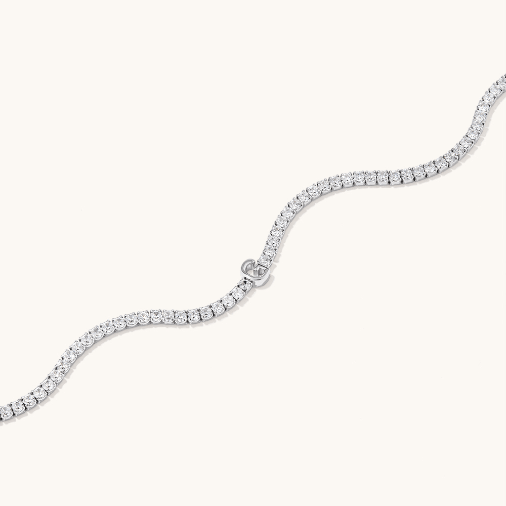 20cm Initial G Cubic Zirconia Tennis Bracelet in Sterling Silver Bracelets Bevilles 