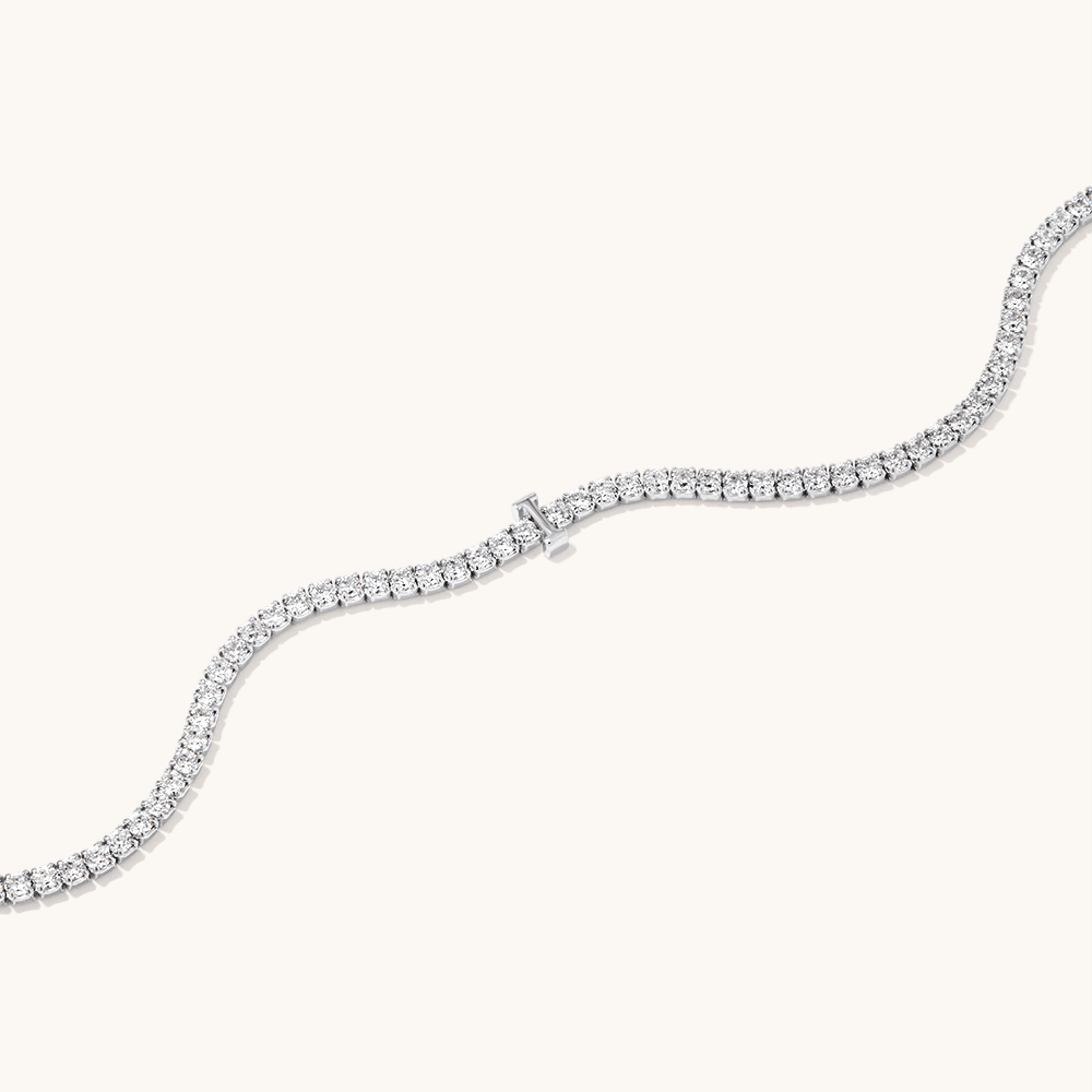 20cm Initial I Cubic Zirconia Tennis Bracelet in Sterling Silver Bracelets Bevilles 