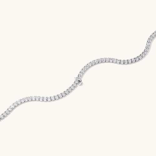 20cm Initial J Cubic Zirconia Tennis Bracelet in Sterling Silver Bracelets Bevilles 