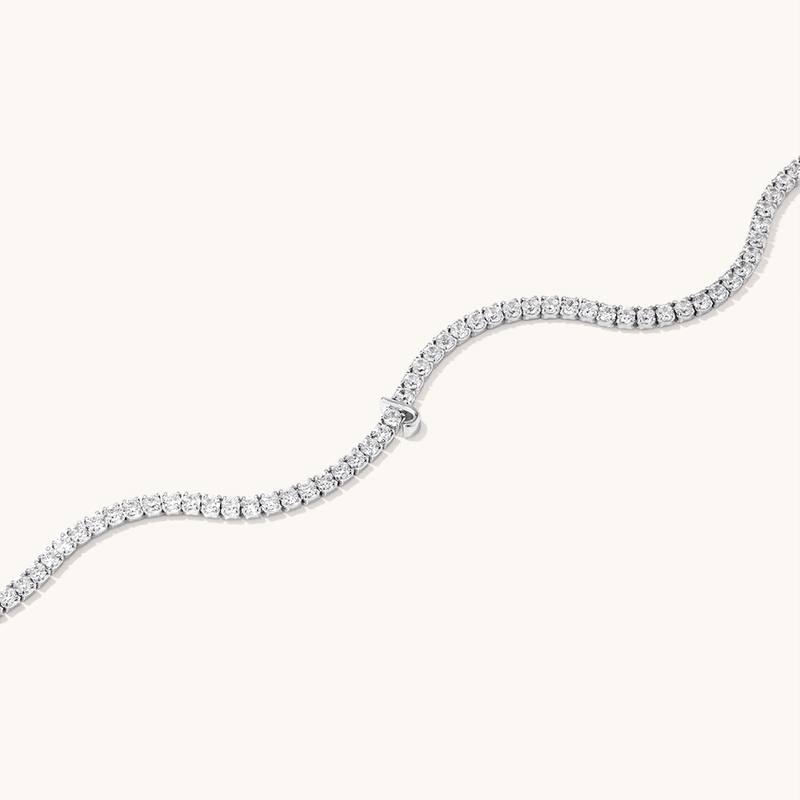 20cm Initial J Cubic Zirconia Tennis Bracelet in Sterling Silver Bracelets Bevilles 