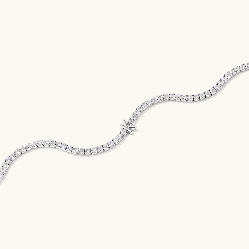 20cm Initial K Cubic Zirconia Tennis Bracelet in Sterling Silver Bracelets Bevilles 
