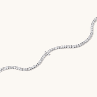 20cm Initial L Cubic Zirconia Tennis Bracelet in Sterling Silver Bracelets Bevilles 