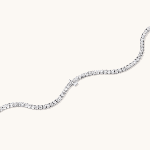 20cm Initial L Cubic Zirconia Tennis Bracelet in Sterling Silver Bracelets Bevilles 