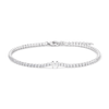 20cm Initial M Cubic Zirconia Tennis Bracelet in Sterling Silver Bracelets Bevilles 
