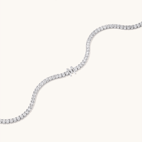 20cm Initial M Cubic Zirconia Tennis Bracelet in Sterling Silver Bracelets Bevilles 