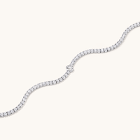 20cm Initial O Cubic Zirconia Tennis Bracelet in Sterling Silver Bracelets Bevilles 