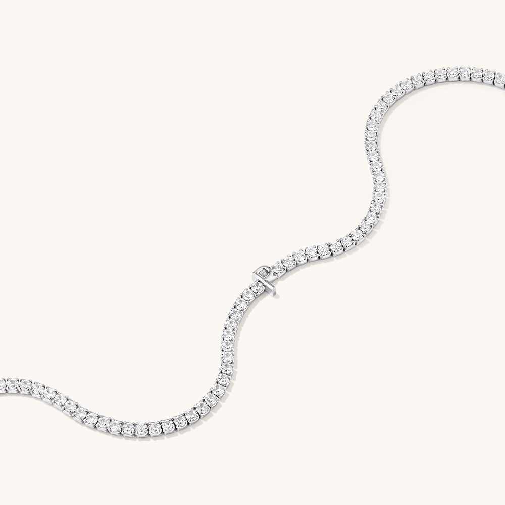 20cm Initial P Cubic Zirconia Tennis Bracelet in Sterling Silver Bracelets Bevilles 