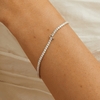 20cm Initial P Cubic Zirconia Tennis Bracelet in Sterling Silver Bracelets Bevilles 