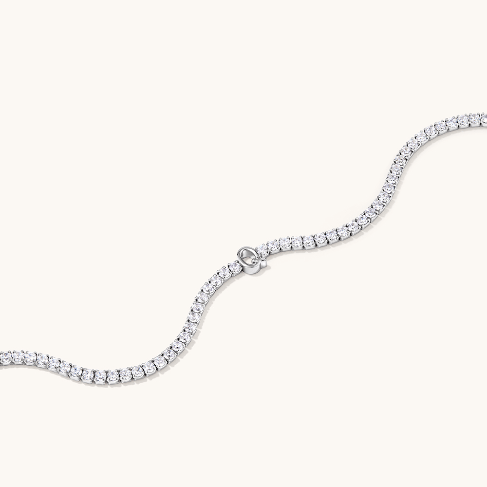 20cm Initial Q Cubic Zirconia Tennis Bracelet in Sterling Silver Bracelets Bevilles 