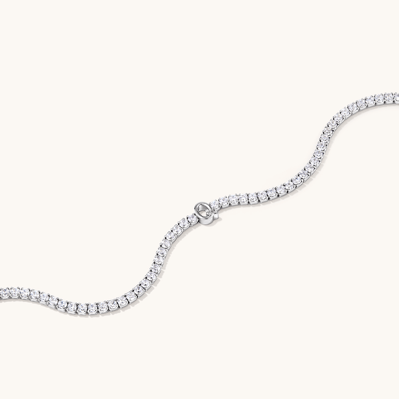 20cm Initial Q Cubic Zirconia Tennis Bracelet in Sterling Silver Bracelets Bevilles 