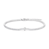 20cm Initial S Cubic Zirconia Tennis Bracelet in Sterling Silver Bracelets Bevilles 