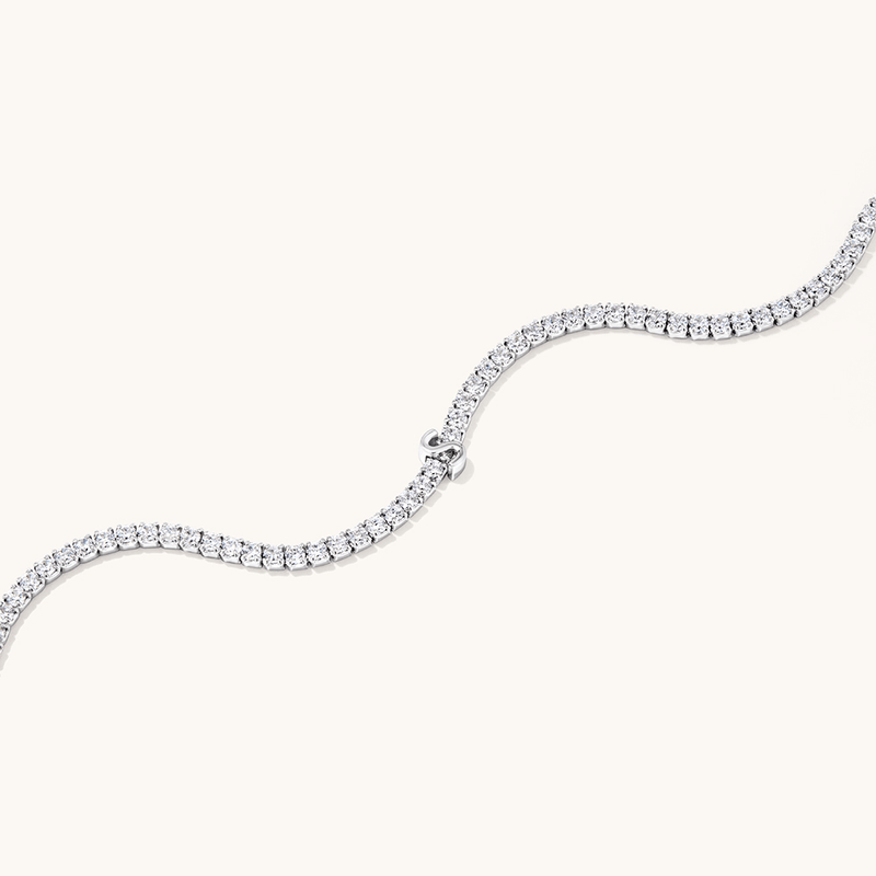 20cm Initial S Cubic Zirconia Tennis Bracelet in Sterling Silver Bracelets Bevilles 