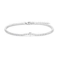 20cm Initial T Cubic Zirconia Tennis Bracelet in Sterling Silver Bracelets Bevilles 