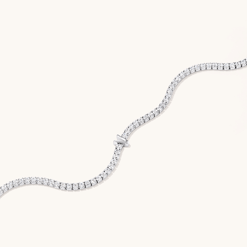 20cm Initial V Cubic Zirconia Tennis Bracelet in Sterling Silver Bracelets Bevilles 
