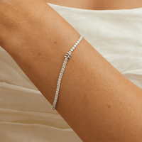 20cm Initial W Cubic Zirconia Tennis Bracelet in Sterling Silver Bracelets Bevilles 